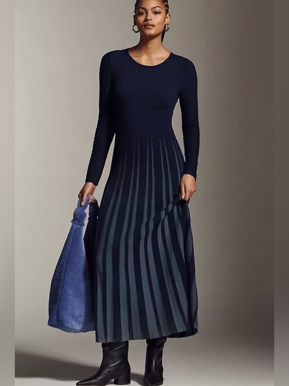 Anthropologie Mare Mare Long-Sleeve Slim Sweater Maxi Dress Medium